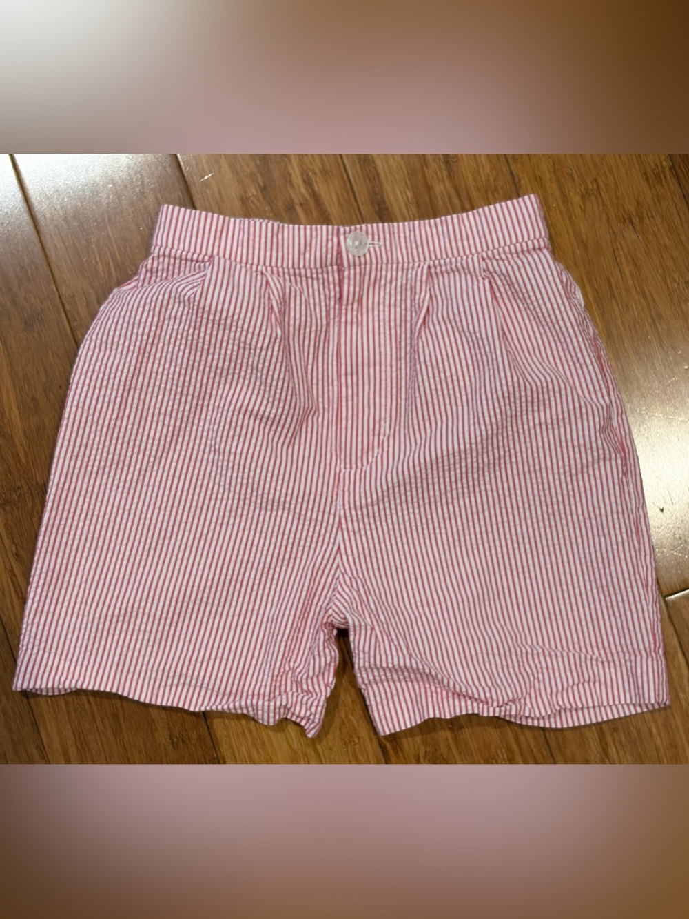 Little English Red White Seersucker Boys size 6 Shorts